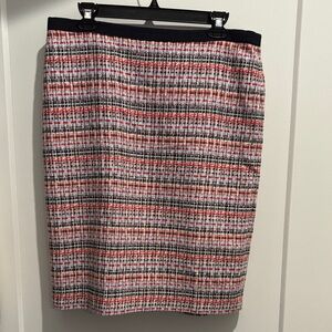 Talbots Red and Black Plaid Pencil Skirt